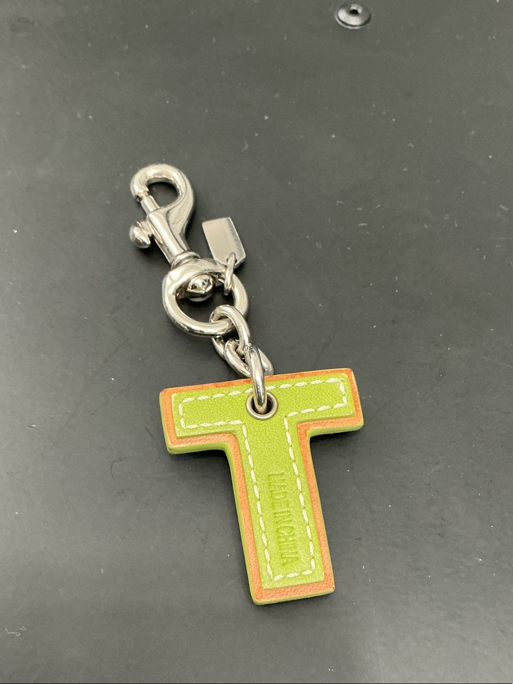 Coach Y2K Initial 'T' Leather Bag Charm EUC - Picture 2 of 3